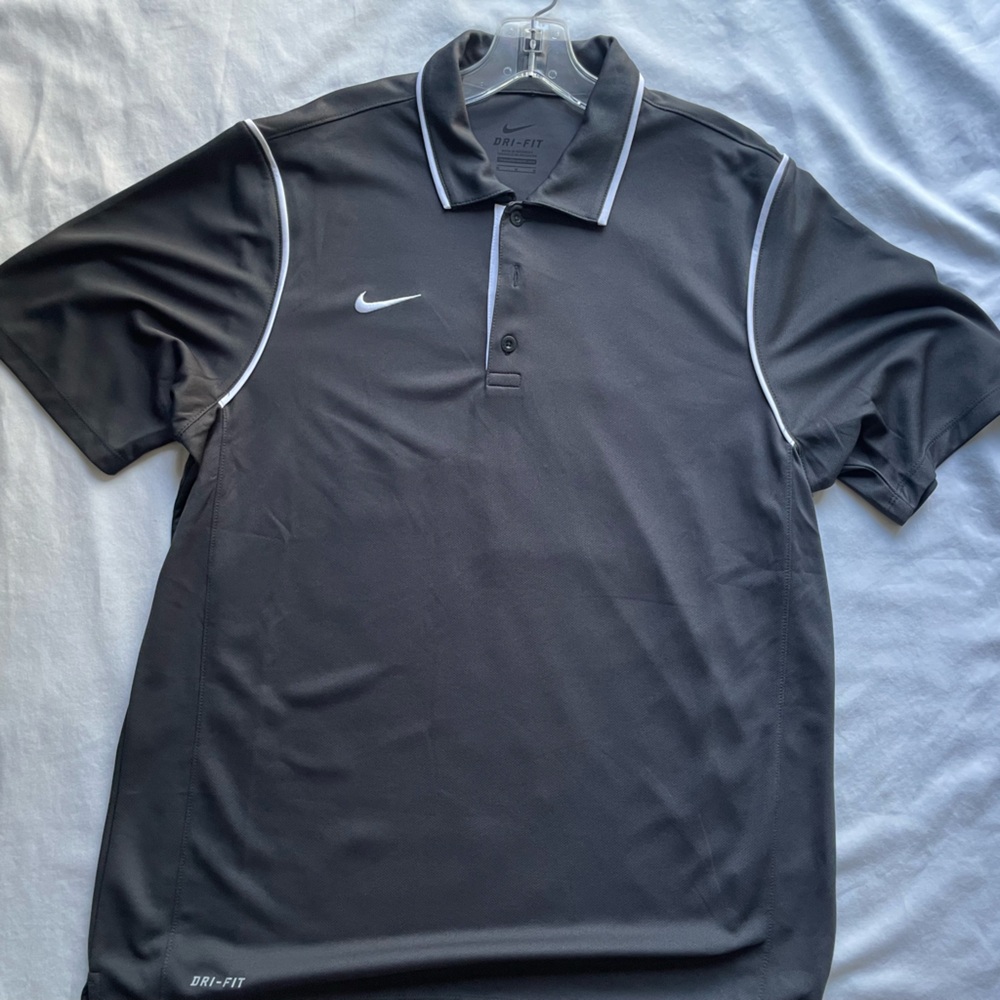 Nike Black Dri-FIT Polo Shirt with White Trim